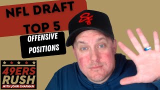 49ers News and Top 5 Draft Offensive Rankings [upl. by Aysahc]