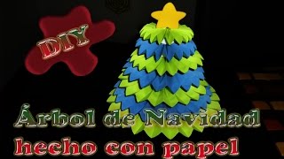 Árbol de navidad Hecho de abanicos de papel y tapas recicladas DIY [upl. by Neerol209]