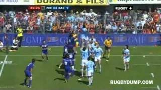 Sebastien Chabals 70m sprint try vs Perpignan [upl. by Orofselet]