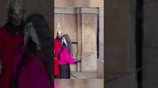 British police stop American tourists from harassing the royal guard in London [upl. by Ennairej]