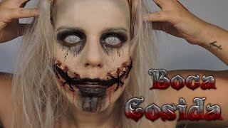 Maquillaje Boca Cosida  Gore 18  Maquillaje para Halloween Swen Mouth Makeup [upl. by Enrique]