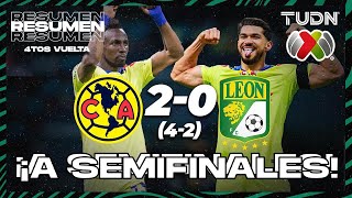 Resumen y goles  América 2 4 2 0 León  4tos Final VUELTA  AP2023  TUDN [upl. by Allicserp]