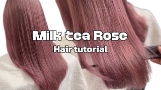 Milk tea rose hair color tutorial [upl. by Eiznekcam449]