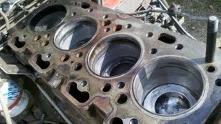 MF 590  cylinder honing bore measurment and cylinder head refittment  part 11 [upl. by Turley146]