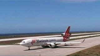 Martinair Cargo landing and taking off TNCC [upl. by Ennayt]