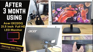 After 3 month using  Acer EK220Q 215 inch Full HD LED Monitor  HDMI amp VGA Ports detail review [upl. by Colet150]