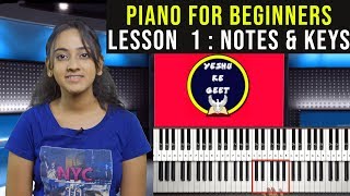 Piano Lessons for Beginners  Part 1 NOTES amp KEYS  EASY TUTORIAL [upl. by Wonacott]