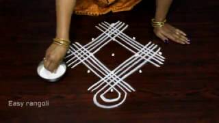 geethala muggulu with 5x1 dots  simple kolam designs  easy rangoli designs [upl. by Massey]