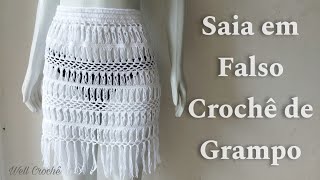 Saia em Falso Crochê de Grampo [upl. by Proud]