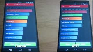 Nexus 5 Runtime  Dalvik vs ART Antutu Benchmark [upl. by Bonnes]