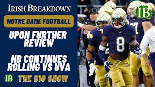 Upon Further Review  Notre Dame Continues Hot Streak In Win Over Virginia [upl. by Colet]