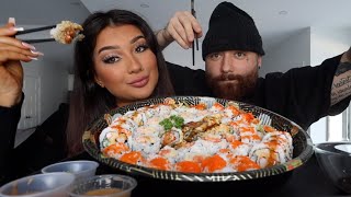 MASSIVE Expensive SUSHI Platter MUKBANG  100 Pieces [upl. by Eadas436]