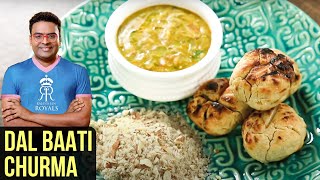 Dal Baati Churma Recipe  How To Make Rajasthani Dal Bati Churma  Indian Culinary League  Varun [upl. by Afihtan]