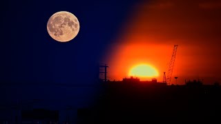 Sunset and Full moon in Tyumen Russia september 2024 [upl. by Deidre]