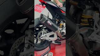 2023 Aprilia RSV4 1100 Factory Exhaust SCPROJECT SC1R 350mm [upl. by Amar436]