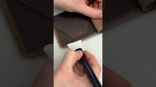 Making a Traditional Leather Wallet for Order 136829 shorts leathercraft asmr [upl. by Hezekiah]