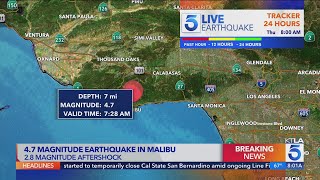 Strong preliminary 47 earthquake strikes near Malibu [upl. by Lovato]