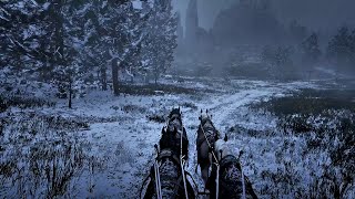 Perfect Sounds of a Wagon Ride Through a Snowstorm for Deep Sleep  RDR2 ASMR [upl. by Blankenship]