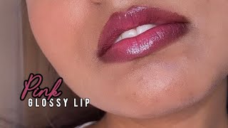 Easy pink glossy lip makeup tutorial [upl. by Armillda]