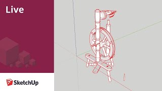 Live Modeling a Spinning Wheel in SketchUp [upl. by Radman]