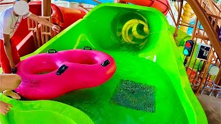 Speeding Frenzy Water Slide at DreamWorks Water Park [upl. by Yr]