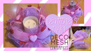 Deco Mesh Centerpiece Wreath for Valentines Day Candle Holder [upl. by Burkhard383]