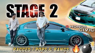 STAGE 2 TUNED HONDA CIVIC  BAGGED  MODIFIED REVIEW  OWNERSHIP REVIEW  MODIFIED WHEELZ [upl. by Drawyeh494]