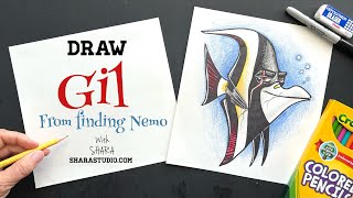 How to draw Gil from finding Nemo [upl. by Greenstein]