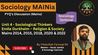 Emile Durkheim  Religion amp Society  PYQ  Sociology Optional MAINia  By Irfan Sir  NeenvIAS [upl. by Denney]