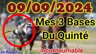 Pronostics PMU Mes 3 bases incontournable LUNDI 09 SEPTEMBRE 2024 BeaumontdeLomagne [upl. by Nagad]