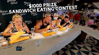 1000 PRIZE SANDWICH EATING CONTEST at Topanga Social in Los Angeles CA RainaisCrazy [upl. by Masha]