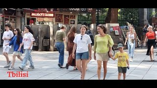 Tbilisi Georgia  Very vibrant atmosphere in the center of Tbilisi Walking Tour [upl. by Rento933]