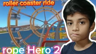 rope Hero 2 roller coaster ride and eat 🌭 [upl. by Garate]