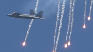 Must Watch F22 Maneuvers with Flares Cut [upl. by Siroved]