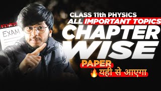 Class 11th physics chapter wise important topics  most important topics class 11 physics for 2024 [upl. by Ecinej688]