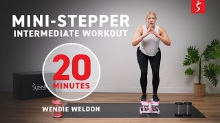 Mini Stepper Intermediate Workout FAT BURNING CIRCUIT wDUMBBELLS  20 Minutes [upl. by Soren]