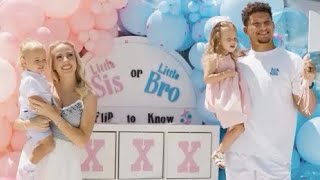 ♥️ Chiefs Patrick Mahomes  wife Brittany baby 3 gender reveal with fun family tictactoe game [upl. by Combe264]