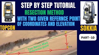 Resection method of topcon and sokkia total station [upl. by Dachia342]