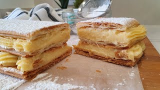 Milhojas de crema pastelera Así de fácil y así de rica [upl. by Ahsema]