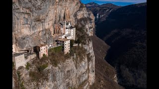 Hermitage Santuario Madonna della Corona  4K Aerial view by Drone DJI Mavic 2 [upl. by Nilek341]