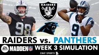 Raiders vs Panthers Simulation Watch Party For 2024 NFL Season  Raiders Week 3 Madden 25 Rosters [upl. by Ecila]