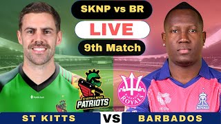 CPL Live St Kitts and Nevis Patriots vs Barbados Royals T20  SKNP vs BR Live 9th Match CPL 2024 [upl. by Latt827]