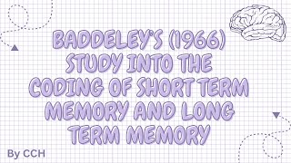 AQA LEVEL PSYCHOLOGY  Memory Baddeley’s 1966 study [upl. by Zashin14]