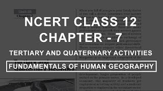 Tertiary and Quaternary Activities  Chapter 7 Geography NCERT Class 12 [upl. by Martres]