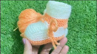 New Knitting Pattern For Baby Booties Shoes jutti Jurab Socks Design  488 [upl. by Yokoyama470]