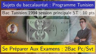 Fonctions Logarithmes  exponentielles — Exam 1994 Principale Tunisie — 2 Bac PcSvt [upl. by Inoj403]