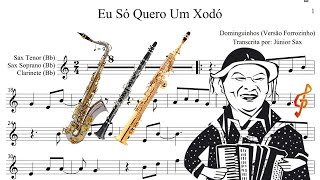 Partitura  Eu Só Quero Um Xodó Versão Forrozinho Sax Tenor Soprano Clarinete [upl. by Nylanaj]