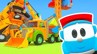 New season Leo the Truck amp the mixed parts of street vehicles for kids Car cartoons for kids [upl. by Edmee]