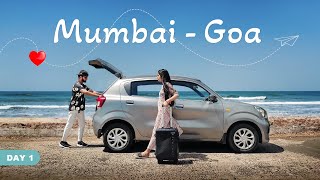 Mumbai to Goa 🌴🚗  Goa Trip  Celerio Car  Day 1 [upl. by Ellehciram304]