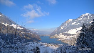 4K Lake Lungernsee Winter Obwalden SWITZERLAND スイス アルプス山脈 [upl. by Reppart]